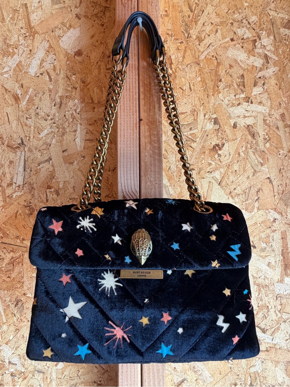 Kurt Geiger Black Tote with White Slogan Print